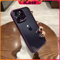 ??iCase[ส่งจากไทย] เคสไอโฟน Metal Camera Case iPhone 14 13 12 11 pro promax 7 8 พลัส plus เคสขอบนิ่มหลังใสแข็ง เคสกันกระแทก PC+TPU เคสโทรศัพท์ ไอโฟน เคสใส เคสไอโฟน14