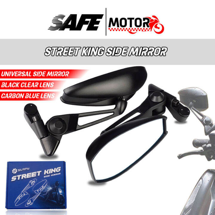 STREET KING CLEAR UNIVERSAL SIDE MIRROR FULL ADJUSTABLE MADE IN