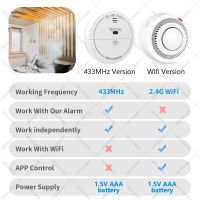 2023สินค้าใหม่เครื่องตรวจจับเปลวไฟไร้สาย433Mhz เครื่องตรวจจับควันสำหรับสัญญาณเตือนภัยสมาร์ทโฮมคลังสินค้าในครัว