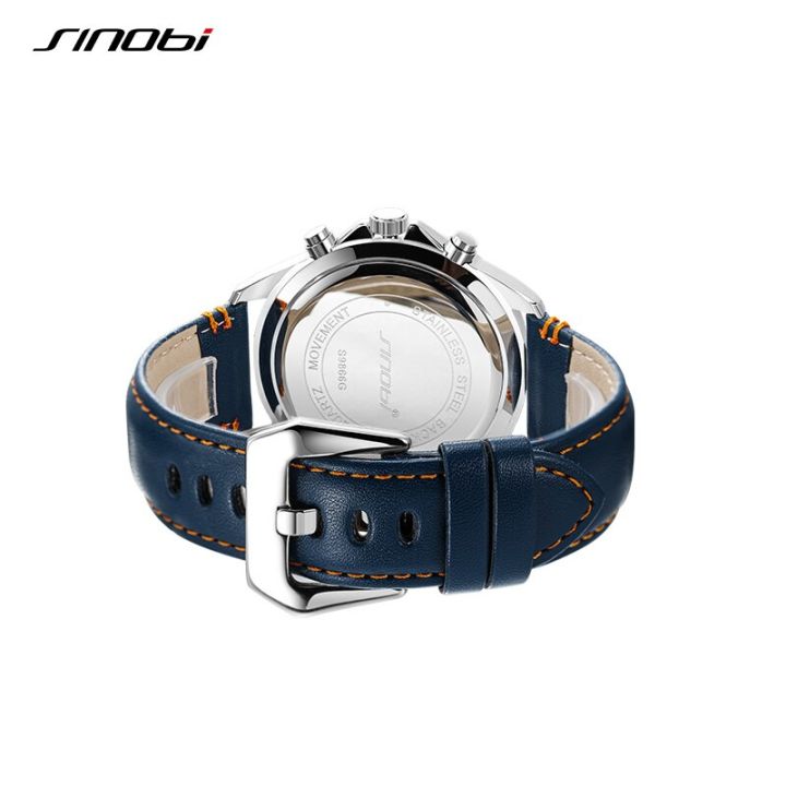 sinobi-ดีไซน์ใหม่นาฬิกาควอตซ์นาฬิกาข้อมือ-chronograph-ของผู้ชายสายหนังนาฬิกาเรืองแสงนาฬิกาบุรุษ