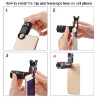 Mobile Phone Camera 12X Zoom ephoto External escope With Universal Clip for Smartphone