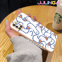 Jjlingji เคสปลอกสำหรับ Samsung กาแลคซี M31 A31พิมพ์ลายการ์ตูนน่ารักหงส์ขาวสวยเคสซิลิโคนชุบดีไซน์ใหม่ด้านข้างฝาปิดเลนส์กล้องเต็มปกป้องกล่องกันกระแทก Softcase