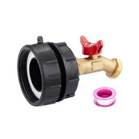 Brass IBC Tote Fittings Adapter IBC Tote Fittings Adapter 275-330 Gallon Tote Valve Fine Thread Adapter Replace, Drain Adapter with Ball Valve