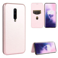 OnePlus 7 Pro Case, EABUY Carbon Fiber Magnetic Closure with Card Slot Flip Case Cover for OnePlus 7 Pro