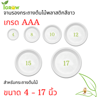 จานรองกระถางต้นไม้สีขาว 8 10 12 นิ้ว เกรด AAA จานรองกระถางพลาสติก ถาดรองกระถางต้นไม้ ถาดเพาะต้นไม้แบบกลมพลาสติกสีขาว 8 10 12 นิ้ว เกรด AAA