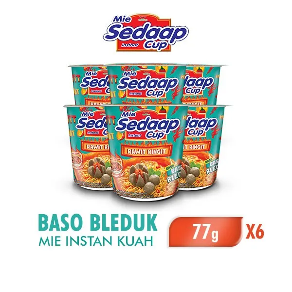 Sedaap Cup Mie Instan Baso Bleduk 77 Gr X 6 Pcs | Lazada Indonesia