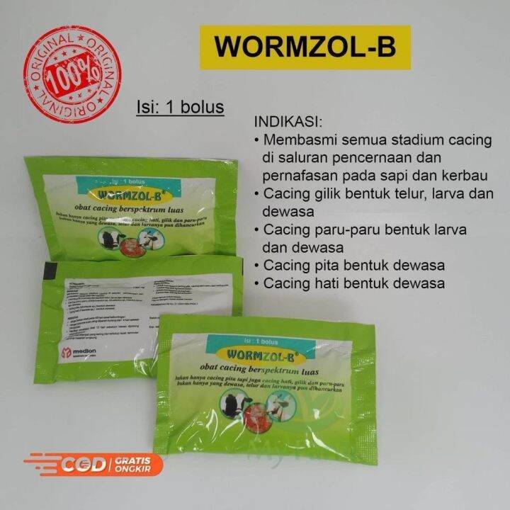 Wormzol B Sachet Isi 1 Bolus Obat Pembasmi Cacing Paling Ampuh Khusus ...