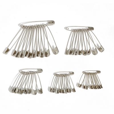 100Pcs Needles Safety Pins Silver Assorted Size Small Medium Large Sewing Craft