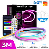 SMATRUL ไฟแถบไฟ LED WiFi RGB 5050กันน้ำ Ip67เทป3M/5M + 24คีย์ + สายไฟ USB Tuya ควบคุมด้วยเสียงสำหรับ Alexa/google Home