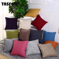 NEW Double side Pillow Decorative throw Solid Thicken Double Sided Flax Look Cushion Pillowcase Sofa Pillow Decoration