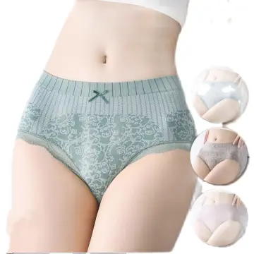 Breathable Seamless Lace Mid Waist Underwear For Women Plus Size