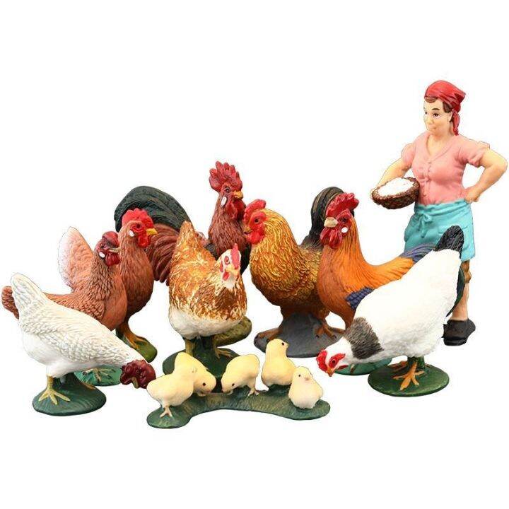 solid-children-simulation-toy-animals-wild-animal-model-home-chicken-rooster-hen-chicks-cognitive-gift-furnishing-articles