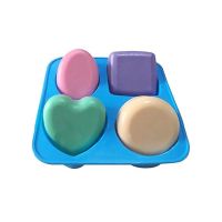 4 Cavity Soap Molds Round Oval Heart Square Shape Handmade Soap Mold Portable Unique Soap Making Tools Mold