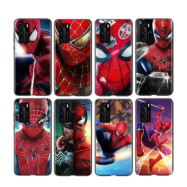 enjoy-electronic-hero-spiderman-marvel-case-for-huawei-p50-p40-p30-p20-p-smart-z-pro-plus-2019-2021-silicone-soft-black-phone-cover-coque-capa