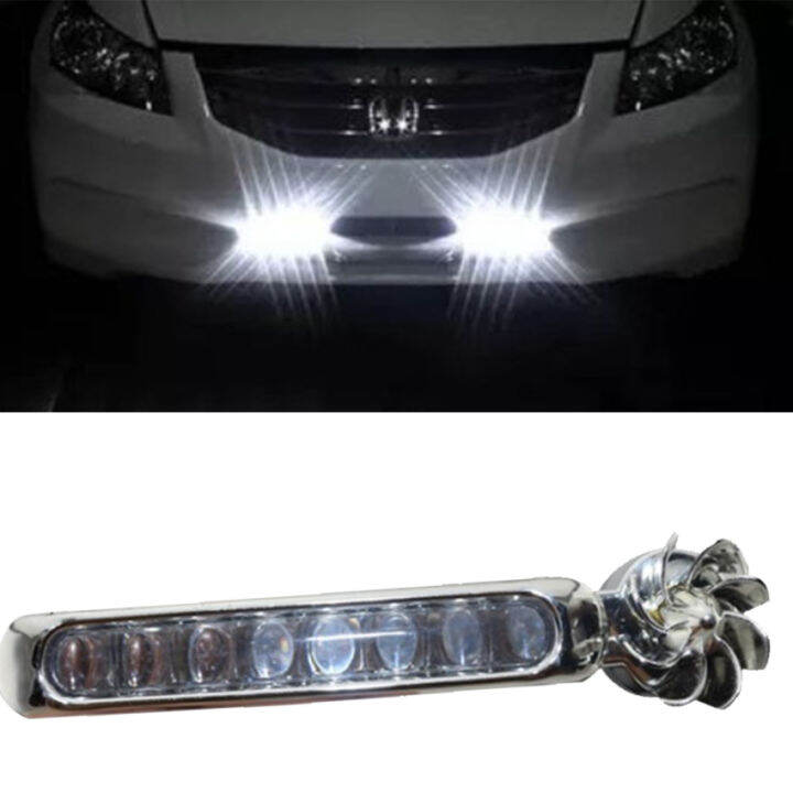 Wind Powered 8 Led Car Light External Drl Running Lights Headlight Fog