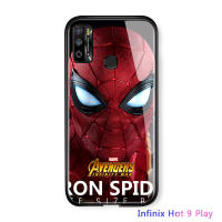 UCUC เคสโทรศัพท์เคสสำหรับ Infinix Hot 9 Play ปลอกX680 Marvelเคสโทรศัพท์เคสมือถือ เคสโทรศัพท์ เคสชายเคสมือถือ เคสโทรศัพท์ เคสMan Spider Man Far From Home Soft Edgeเคสมันวาวกระจกเทมเปอร์ฝาหลังปลอก