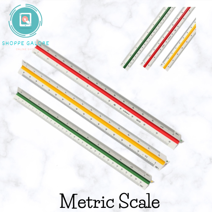 METRIC SCALE DRAWING SCALE RULER TRIANGULAR RULER | Lazada PH