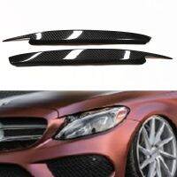 Headlight Eyebrow For Mercedes Benz W205 C Classs 2015-2018 Sport Carbon Fiber Front Head Light Lamp Brow Headlamp Eyelid Trim Drawstring Bags