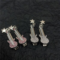 Pane CWwartMini Guitar Flash Rhinestone Star Hairpin for Womens Creative Cute Fun Trend Hair Clip Fashion Aestheticss Y2k Hair Accessories