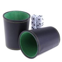 62KF Leatherette Dice Cup, Flannel Interior Quiet in Shaking for Dice Board Games