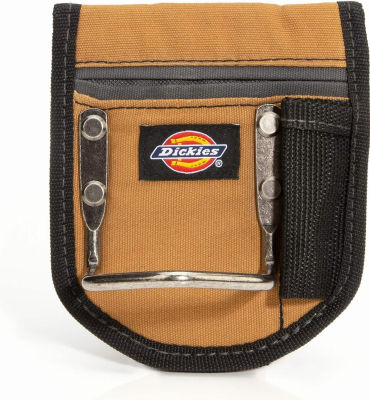 Dickies Work Gear Dickies 2-Compartment Hammer Holder for Tool and Work Belts, Durable Canvas, Includes Tool Loop and Pocket, Fits up to 4.5-inch Belts, Tan/Grey