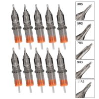 10pcs Disposable Tattoo Cartridge Needles 3RS 5RS 7RS 9RS 11RS 0.35mm Round Liner Safety Tattoo Cartridges Machine