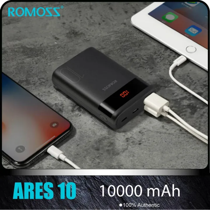 Romoss ARES 10 10000mAh Mini Portable Power Bank Dual Input and Dual ...