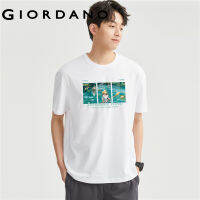 Giordano Men Print crewneck short sleeve tee Free Shipping 91092291GHYJ