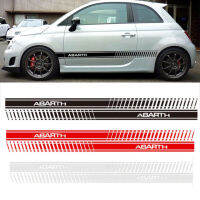 Automobile 2pcs Car Styling Abarth Side Skirt Sticker Racing Stripe Body Stickers for FIAT 500 Dd9390