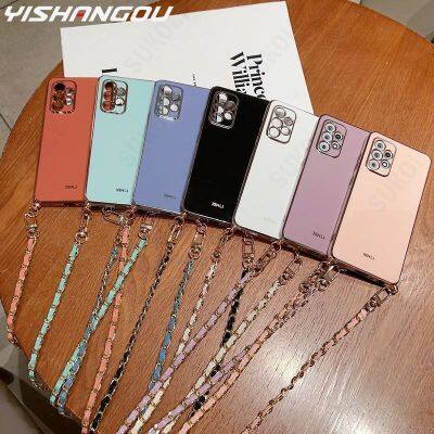 （shine electron）เคสเชือกสายพาดลำตัวสำหรับ Samsung Galaxy,S22 S23 A53 A52 S21พิเศษพร้อม S23 S20 FE เคสโทรศัพท์ชุบ A13