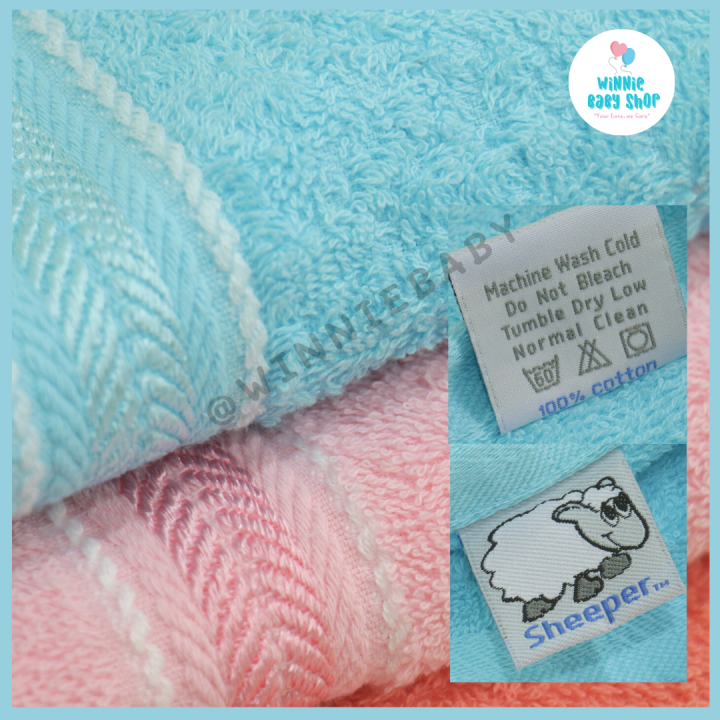 ผ้าเช็ดตัว-ผ้าขนหนูเด็ก-ตราลูกแกะ-sheeper-cotton-อีกหนึ่งแบรนด์คุณภาพดี-มี-2-ขนาด-6-สี-ให้เลือก