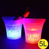 Bars Night Party 4 Color LED New Waterproof Plastic LED Ice Bucket Bars Nightclubs 5L LED Light Up Champagne Beer Bucket