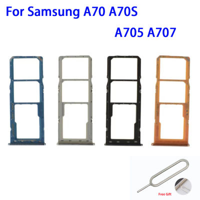 ถาดใส่ซิมการ์ดขาตั้งสำหรับ Samsung Galaxy A70 A70S A705 A707ซิมการ์ดอะแดปเตอร์ซิมการ์ดกับไมโครการ์ด SD ผู้ถือช่องถาดอะไหล่อะแดปเตอร์ส่วนหนึ่ง