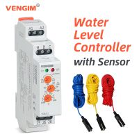 VENGIM Liquid Level Control Relay Electronic Automatic Water Level Controller Switch 220v Water Pump Controller with Sensor