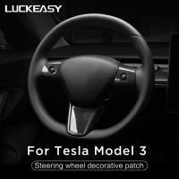 For Tesla Model 3 Y Car Interior Accessories Steering Wheel Patch Model3 2023 ABS Patch Carbon Fiber Steering Wheelfully Covered