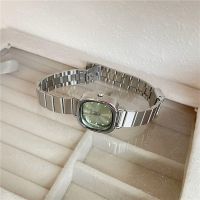 Unpopular high-end green watch feminine chain style light luxury ins niche simple square college style womens watch