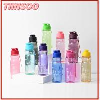 TIINSOO 650ML แบบพกพาได้ โปร่งใสโปร่งใส กีฬากีฬากีฬา หลายสี ถ้วยน้ำน้ำ ขวดน้ำน้ำ จุได้มาก พลาสติกทำจากพลาสติก