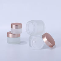 10pcslot 5-50ml Rosepink lid Frosted Glass FaceHand Cream Mask Lotion Jar Pots Bottle Refillable Container Cosmetic Skincare