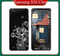 G988F Lcd อัลตร้า Samsung Galaxy S20พร้อมจอแสดงผลเฟรมเครื่องอ่านพิกัดหน้าจอสัมผัสสำหรับซัมซุง S20อัลตร้า G988U G988B/DS LCD