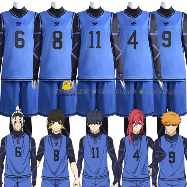 Anime Blue Lock Bachira Meguru Cosplay Costume Football Jersey