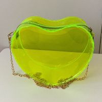 【YF】 Transparent Small Crossbody Bags for Women Candy Color Fashion Heart Shaped Clear Shoulder Messenger Mini PVC Tote