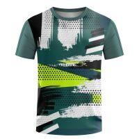 Mens Running Sports T-shirt New Womens Ultra-thin Sportswear Quick Drying Breathable Round Neck T-shirt Mens Badminton Wear