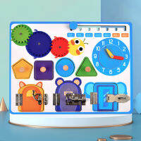 Wooden Montessori Toy Sets for Kids Calendar Clock Unlocking Busy Board Multifunctional Toy Educational Childrens Toys