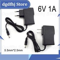 Dgdfhj Shop AC DC 100V-240V 6V 1A Power Supply Adapter Charger Converter Transformer CCTV Camera LED Strip Lamp 5.5mm*2.5mm US EU Plug E1