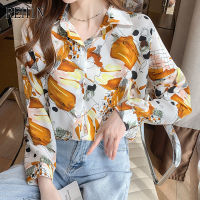 REHIN Women S Top Atumn New Korean Rafiti Unique Partten Pint Long Sleeved Shirt Lapel Elegant Blouse