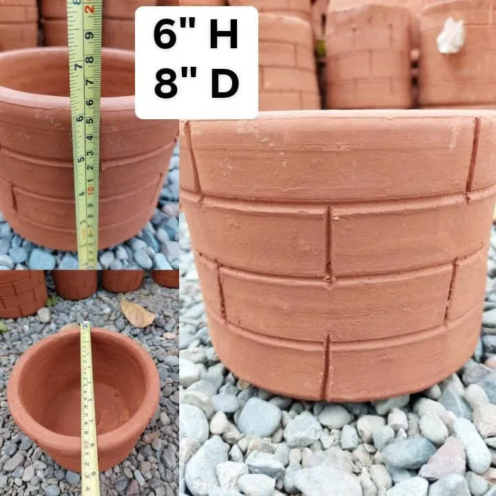 Clay Pot / Drum / Terracotta Pots / Flower Pot / For Plant Pot / Paso