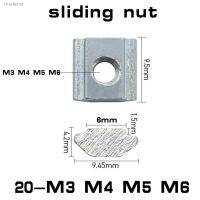 ✾▪ 50pcs 20-M3 M4 M5 M6 T Block Square nuts T-Track Sliding Hammer Nut for Fastener Aluminum Profile 2020 slot 6mm