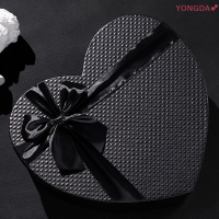 YONGDA? 1PC Heart-shaped Black Gift BOX สำหรับช็อกโกแลตวันวาเลนไทน์เป็นของที่ระลึก