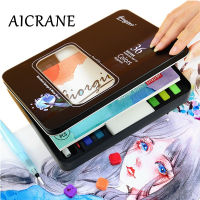 AICRANE 36/48สีทึบสีน้ำศิลปินชุดสีกล่องสีพร้อมปากกากระดาษและกระเป๋าศิลปินอุปกรณ์ศิลปะฟรีของขวัญ8 Pcsชุดระบายสีน้ำ,แปรงสีน้ำ,ปากกาหมึกซึมและดินสอถ่าน