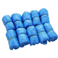 100PCS Waterproof Shoe Covers Plastic Disposable Rain Boots Overshoes Rain Shoe Covers Mud-proof Blue